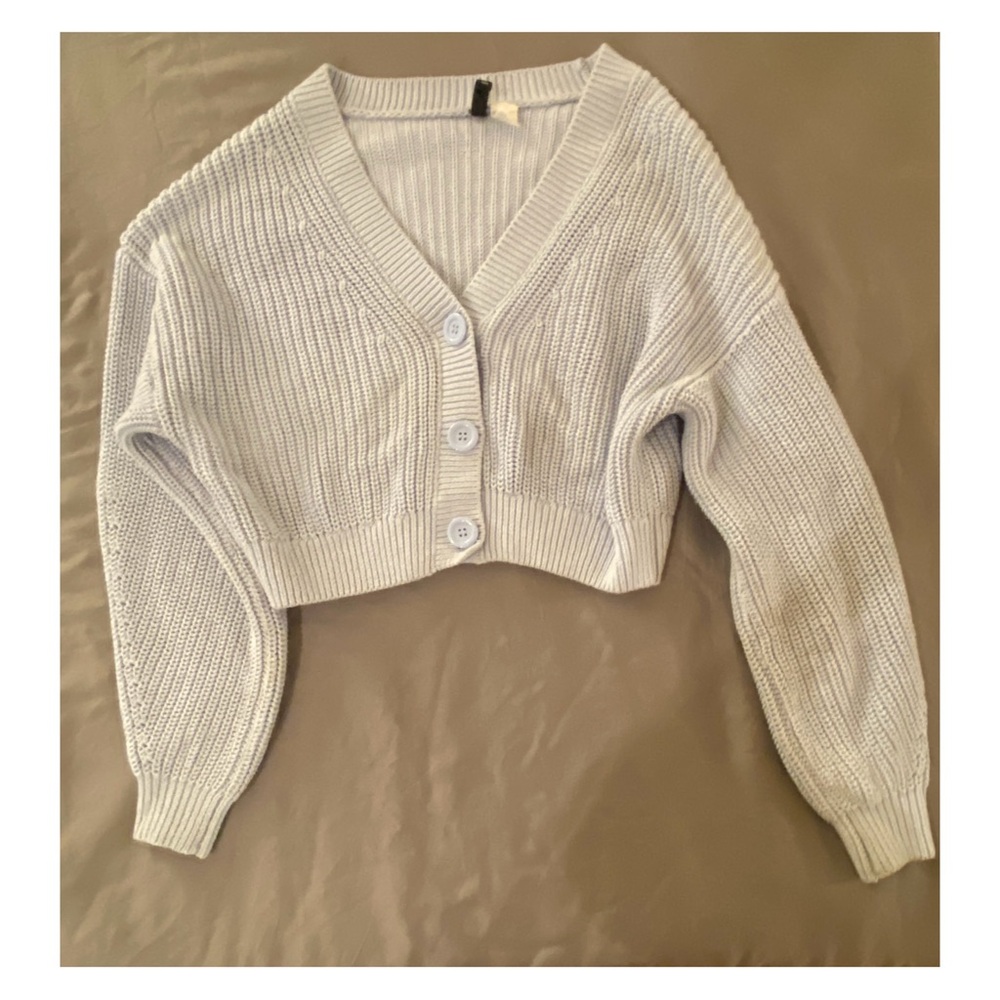 Divided Light blue Button-Up Cardigan
